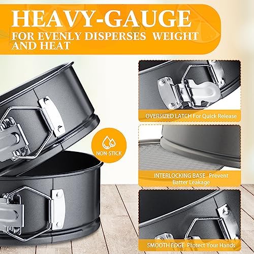Sunnyray 16 Pack 4.7 Inch Springform Pan Set for Baking Mini Cheesecake Pan | Removable Bottom, Nonstick Carbon Steel Molds, Leakproof Basque Cake Party Favors, Small Quiches Pizzas, Back to School Dorm - Image 3