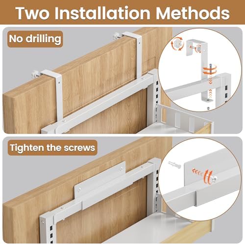 POKIPO 6 Tier Over The Door Pantry Organizer, 2-in-1 Door Hanging or Wall Mounted Spice Rack, Large Heavy Duty Pantry Door Storage Seasoning Shelves with Adjustable Basket for Kitchen Bathroom Closet - Image 3