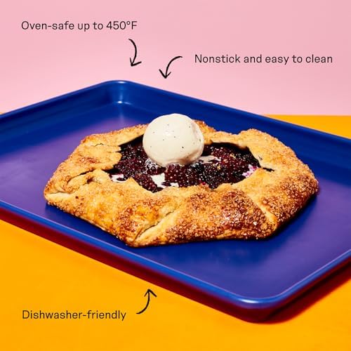 Great Jones Holy Sheet Pan & Big Chill Rack Set (Blueberry) | Nonstick, Aluminized Steel | 18.5"x13.5" Heavy-Duty Sheet Pan & Cooling Rack | For Baking, Roasting, Broiling | Oven & Dishwasher Safe - Image 2