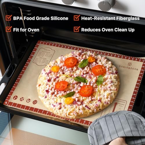 DANIA & DEAN 26"x16" Extra Thick Silicone Baking Mat for Pastry and Bread | Non-Slip & Non-Stick Mat with Measurements, for Pizza, Pie Crust, Dough Rolling, Pasta & Sourdough, Reusable Counter Sheet - Image 3