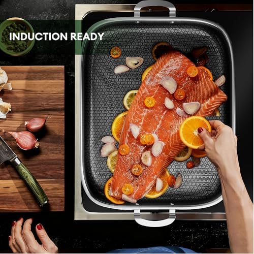 COOKER KING Hybrid Stainless Steel Nonstick Roasting Pan with Rack, 18x15" - Image 5