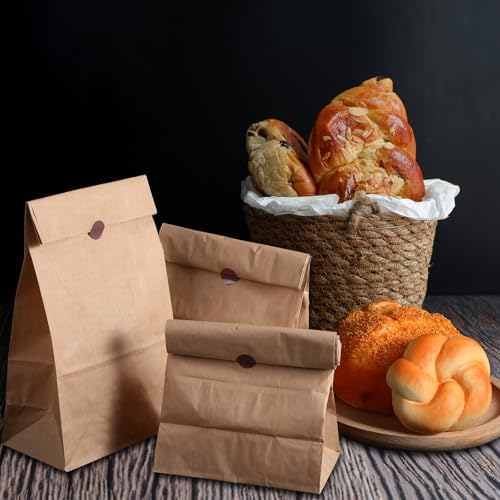 300 Pack Bread Bags 6 Lb Brown Bakery Bag Kraft Snack Bags Bulk 6"L x 3.5"W x 11"H Small Paper Recyclable Grocery Sacks Storage for Snacks, Crafts, Lunch,Bread, Sandwich, Candy, Treats - Image 5