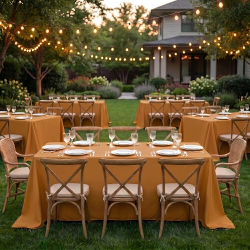 Fitable 6 Pack Bronze Tablecloths for Rectangle Tables, 90 x 132 Inch - Image 2