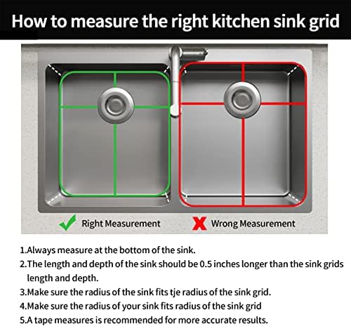 4Pack Stainless Steel Sink Protectors for Kitchen Sink, 13.1"x11.6"x1" Sink Grid Universal with Rear Drain, Rust-Resistant Metal Sink Rack for Bottom of Sink with Sink Strainers (Rear Drain/Set 2) - Image 5