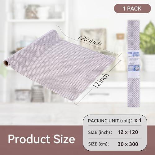 FIFTY FEET 12"x120" Non-Adhesive Shelf Liner for Kitchen Cabinets and Drawers, Washable Non-Slip PVC Cabinet Liner (Red Circle)(1 Roll) - Image 5