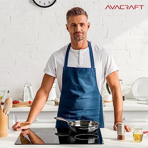 AVACRAFT 8 Inch Tri-Ply 18/10 Stainless Steel Frying Pan with Lid - Image 4
