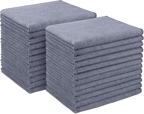 AIDEA Gray Microfiber Cleaning Cloth-24PK, Cleaning Rags 12"x 16" Absorbent by AIDEAHOME
