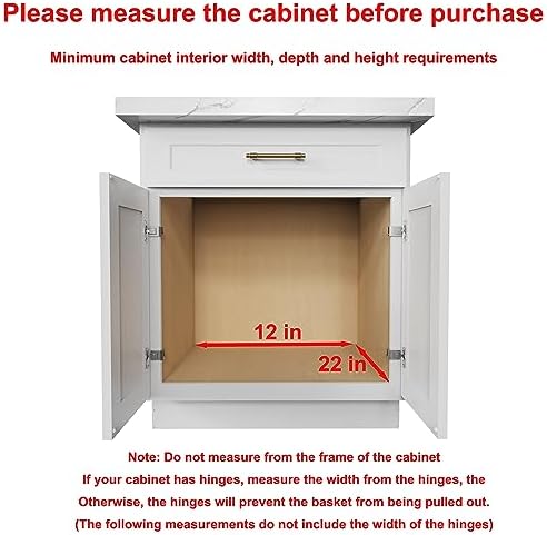Sikarou Wood Pull Out Cabinet Organizer 2 Tie 11" W x 21" D for 12" Cabinet Opening, Heavy-Duty Sliding Drawers for Inside Cabinets Storage and Organization for Kitchen, Pantry, Bathroom - Image 3