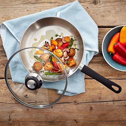 Judge Vista Set of 6 Stainless Steel Pans, 20cm Casserole, 24cm Saute Pan, 16cm, 18cm & 20cm Saucepans with shatterproof Vented Glass Lids, 14cm Milk Pan, Induction Ready, Oven Safe - Image 4