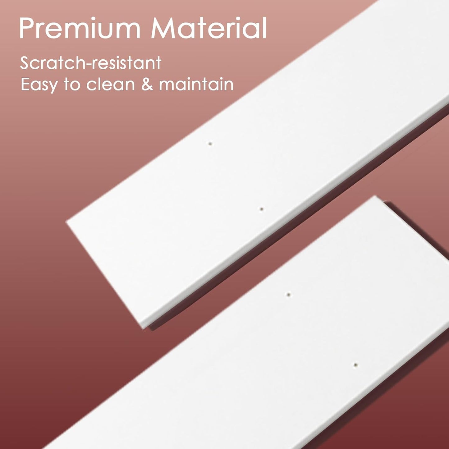 DINZI LVJ Long Wall Shelves, 39.4" Wall Mounted Shelves Set of 4, Wide Floating Shelf with Metal Brackets, for Living Room, Bathroom, Bedroom, Kitchen, Office, White and Gold