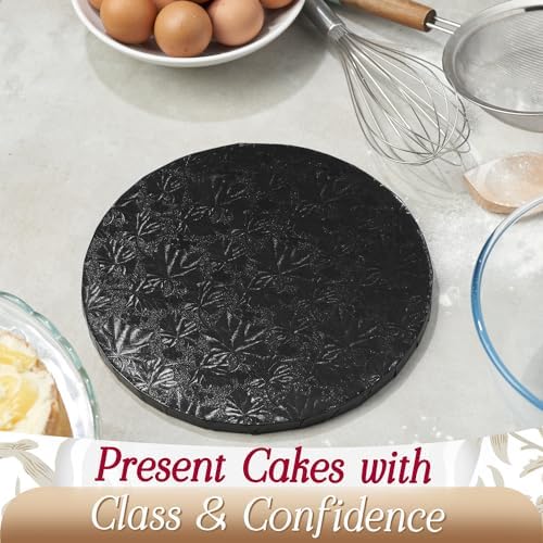 Cakebon Cake Boards 12" Black Round Cake Drums 1/2" Wrapped Edge 6Pack | 12 Inch Cake Drum, Cake Drums 12 Inch, Base para Pastel, Cake Base Board, Cake Rounds, Cake Boards 12 Inch Round - Image 4
