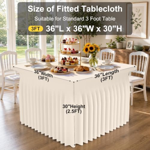 Smiry Spandex Elastic Fitted Table Cloth Skirt for 3FT Square Table - Image 3