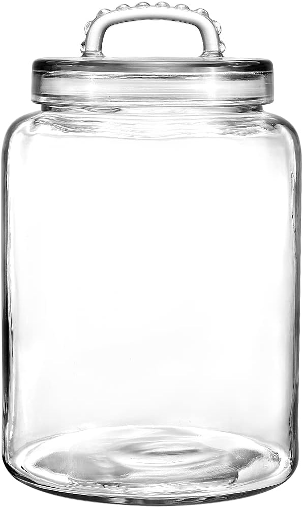 3 Gallon Glass Jar with Airtight Lid, Wide Mouth Large Glass Container | 5.7" Wide Mouth, Glass Canister, Easy-Grip Lid, Heavy Duty Glass, Cookie Jar, Pantry Storage for Flour, Sugar, Dog Treats by Daitouge