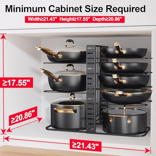 MUDEELA 8-Tier Lightweight Pots and Pans Organizer under Cabinet, 14.55" H - Image 3