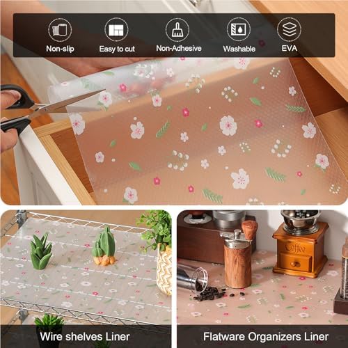 Cooyes Shelf Liner – Premium Non-Adhesive Cabinet & Drawer Liner for Kitchen – Waterproof Shelf Paper with Modern Pattern – Durable EVA Cabinet Mat – Easy to Cut (17.5" W x 240" L) - Image 6