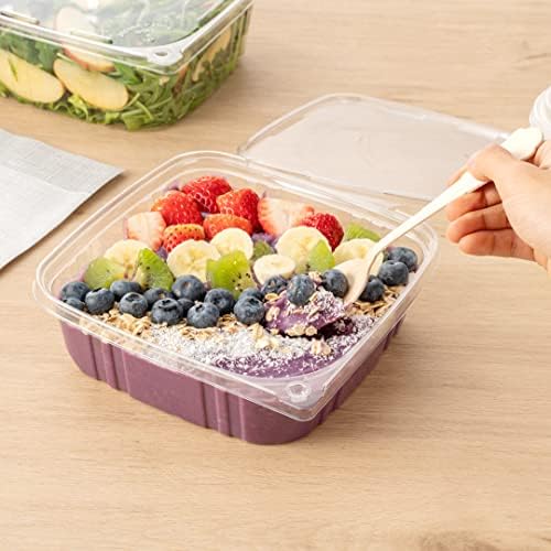 Restaurantware Tamper Tek 48 Ounce Take Out Containers 100 Tamper-Evident Deli Containers - Hinged Lid Freezable Clear Plastic Meal Prep Containers Disposable For Carry Out Or Lunches - Image 6