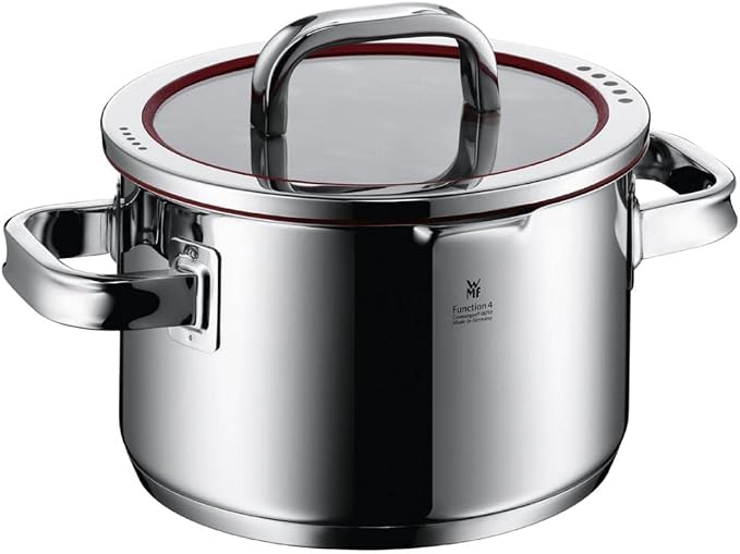 WMF 20cm Casserole, 3.4L, Brushed Stainless Steel, Suitable for All Stove Tops, Including Induction, Dishwasher-Safe, With Lid by WMF