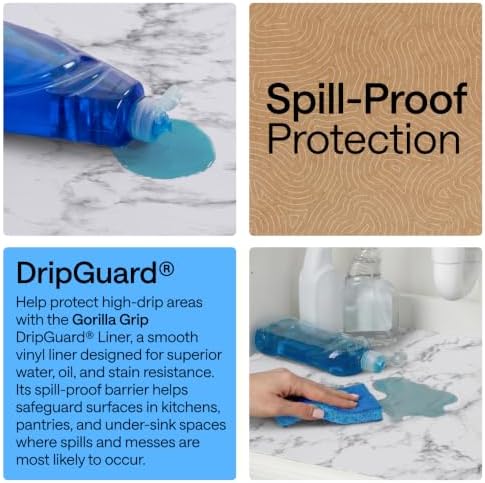 GORILLA GRIP Shelf Liner, Kitchen Drawer Protector, 20x240 Marble - Image 3