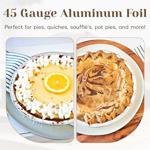 KitchenDance Disposable Aluminum Pie Pans - 9-5/8" Round Aluminum Foil Baking Pans Perfect for Home & Restaurants, Oven Safe, Pack of 250 - Image 6