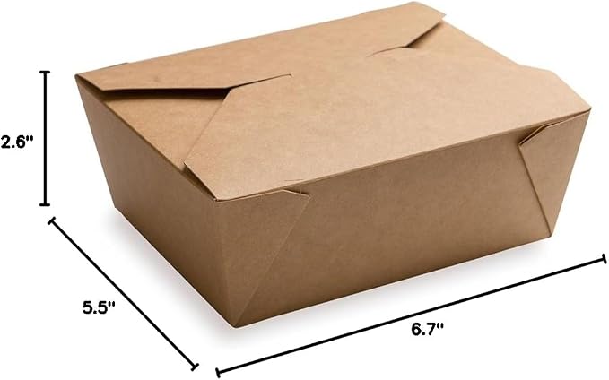 Restaurantware Bio Tek 45 Ounce Take Out Boxes 200 To Go Lunch Boxes - Tab-Lock Closure Heat-Tolerant Kraft Paper Disposable Lunch Boxes Greaseproof For Hot And Cold Foods - Image 4