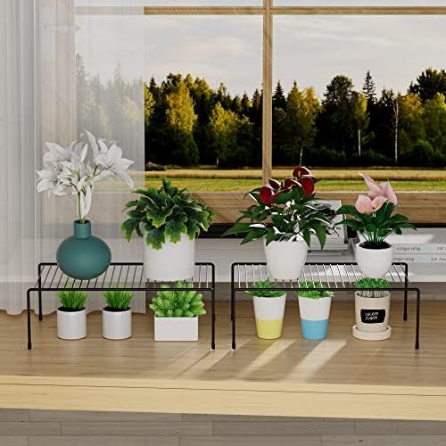 Cabinet Storage Shelf Rack Set of 6, Medium (13 x 9.4 inch) Rustproof Metal Wire Kitchen Cabinet Organizer and Storage, Cupboard Spice Shelf Rack for Plate, Dish, Counter & Pantry Organization - Image 7