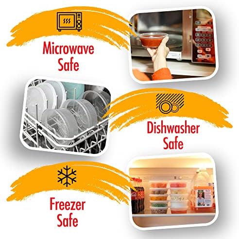 (8oz-Deli Containers with Leakproof Lids-50 Pack BPA-Free Plastic Microwaveable Clear Food Storage Container Premium Heavy-Duty Quality, Freezer & Dishwasher Safe - Image 5
