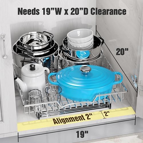 Simple Houseware Under Cabinet Pull Out Sliding Shelf Drawer, 18Dx17W - Image 3