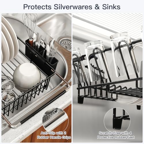 MAJALiS Dish Drying Rack Over The Sink with Utensil Holder - Image 5