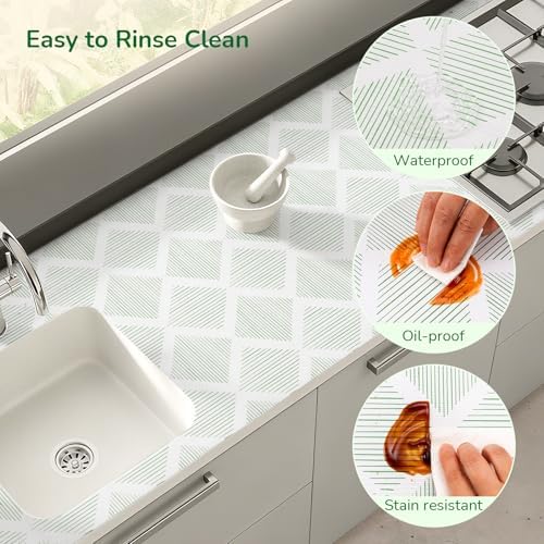 Green Drawer and Shelf Liner for Kitchen Non-Adhesive 11.8In x 20FT - Image 3