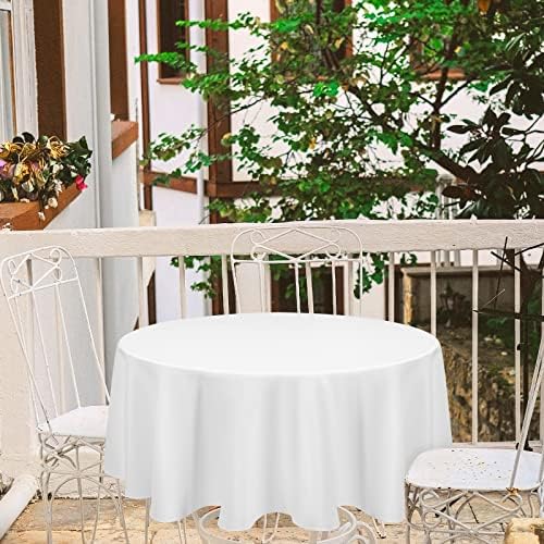 8 Pack White Round Tablecloths, Diameter of 70 inch - Image 5
