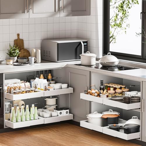 Pull Out Drawers for Cabinets, 1 Pack Slide Out Drawer Expandable Width (10"-16") and Depth (17"-25") with 3 Slide Rails, Fixed with Adhesive Film or Nail for Cabinets in Kitchen, Pantry or Bathroom - Image 6