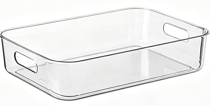 Ytteve Clear Plastic Storage Bins, Pantry Organizers and Storage Containers Fridge Organizer Bins for Organizing Home Kitchen Under Sink Bathroom Refrigerator Freezer Laundry Room (Clear, 2 L) - Image 5
