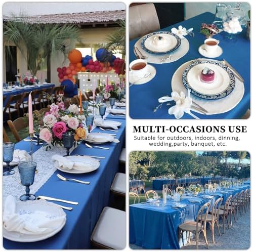 8 Pack Royal Blue Tablecloth Rectangle 60 x 126 Inch for 8 Foot Tables - Image 6