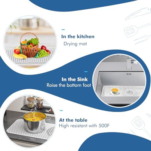 Bestjing Silicone Sink Protectors for Kitchen Sink-28.3"x15.7", White - Image 7