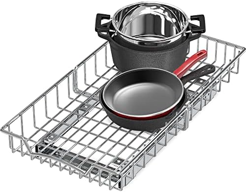 Simple Houseware Under Cabinet Pull Out Sliding Shelf, 21" Dx11 W, Chrome by SimpleHouseware