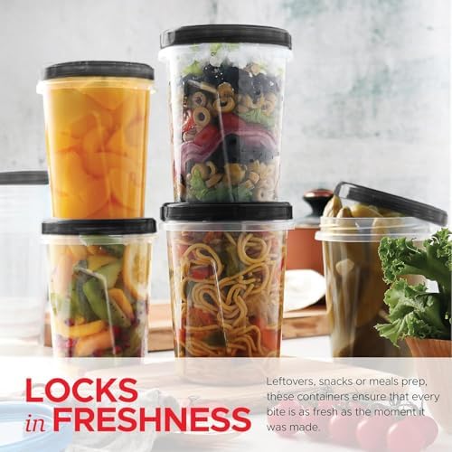 Tafura Freezer Containers, 10 Pack, 32 Oz, Leakproof BPA-Free Lids | Twist-top screw-on closures help prevent spills during storage, transport, and meal prep. - Image 3