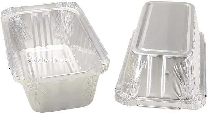 KitchenDance Disposable Aluminum Closable Loaf Pans with Lids - 2 Pounds Aluminum Foil Pans for Cakes, Cobblers - Baking Pans Perfect for Baking, Storing, Preparing Food - 1850 (Silver, 1000) - Image 5