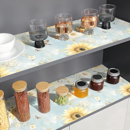 Quttisay Floral Shelf Liner Non Adhesive Kitchen Drawer Liner 12in x 10ft - Image 3