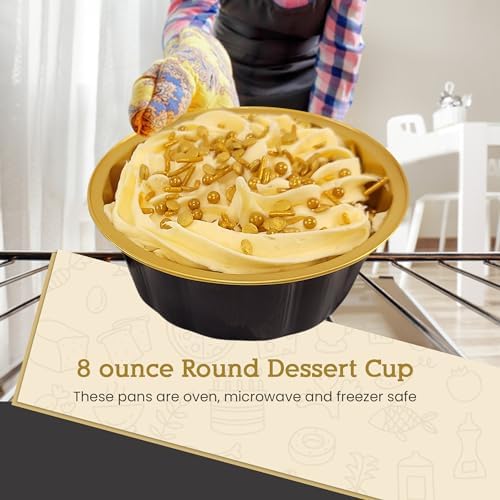 KitchenDance 8 oz Disposable Round Aluminum Foil Pan without Lids - Mini Disposable Pie Pans, Aluminum Mini Pie Tins For Baking & Storing Mini Cakes - Vibrant Colors, Sturdy Scalloped Design - A8NL - Image 6