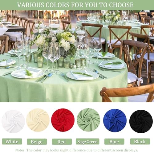 8 Pack 6FT Round Spandex Tablecloth 72” Sage Green Elastic Table Cover Washable Wrinkle Resistant Fitted Table Cover for Wedding Party Birthday Banquet Bar Events - Image 4