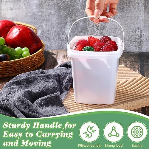 Mifoci 24 Pcs 3 Qt/ 101 Oz/ 3 L Plastic Food Containers, 0.74 Gallon Ice Cream Buckets with Lids and Handle Reusable Square Deli Containers Freezer and Microwave Safe for Kitchen Food Drinks Storage - Image 4