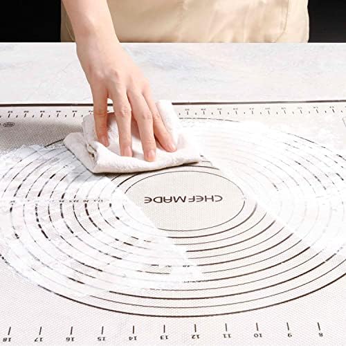 CHEFMADE Silicone Baking Mat, 36" x 24" Extra Thick Large Non-Stick Sheet Mat with Measurement | Non-Slip Reusable Food Grade Flexible Dishwasher Safe｜Making,Cookies,Macarons,Bread,Pastry and Pizza - Image 5