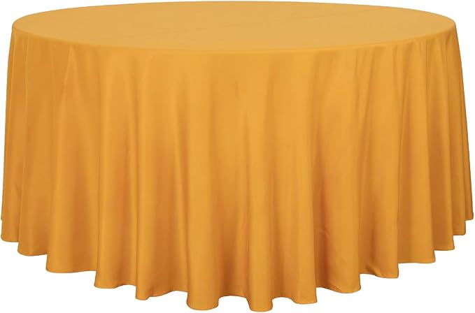 sancua Round Tablecloth, 120 Inch, Gold by sancua