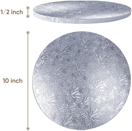 Cakebon Cake Boards 10" Silver Round Cake Drums 1/2" Thick Smooth Edge 12Pk | 10 Inch Cake Drum, Cake Drums 10 Inch, Base para Pastel, Cake Rounds, Cake Base Board, Cake Boards 10 Inch Round - Image 2