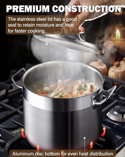 Cooks Standard Professional 11 Quart Stainless Steel Stock Pot with Lid - Image 6
