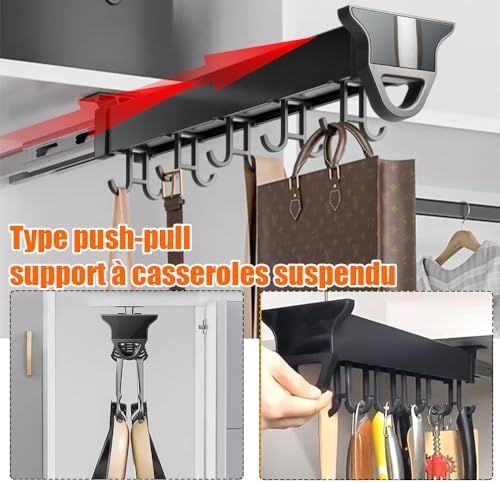 22" Hanging Pot Racks for Kitchen, Pull Out Pot Organizer Rack - Image 4