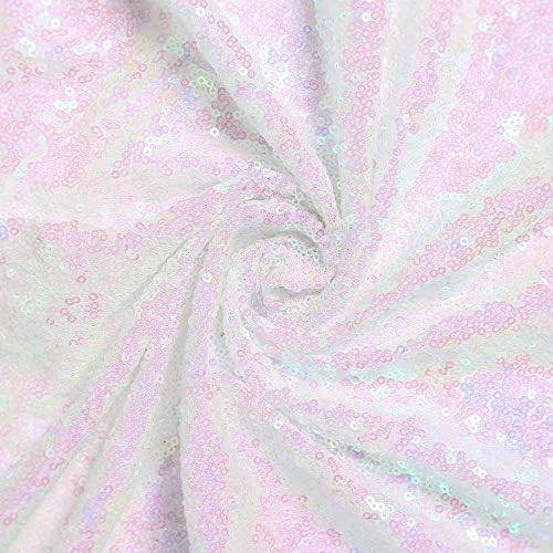 JYFLZQ Iridescent White Sequin Tablecloth 50x80 Inch Rectangle - Image 6