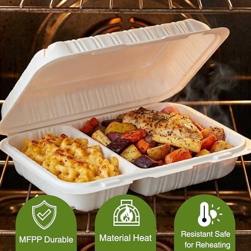 Front Lock MFPP Hinged Food Containers, Disposable Takeout Boxes - Image 4