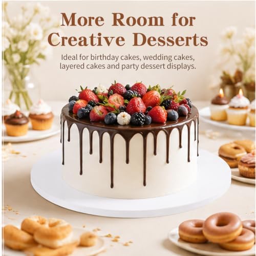 18 Inch White Cake Drum, 1/2" Thick Double Wall Corrugated Round Cake Board, Heavy Duty Greaseproof Cake Base Stand for Tiered Wedding Cakes - Image 6