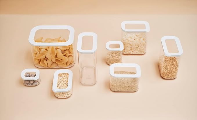 Mepal Food Storage Container 3-Piece Set - Food Containers - Kitchen Container & Organizer - Stackable & Airtight Food Storage Container - 1x 2000 ml & 2x 1000 ml - White - Image 7